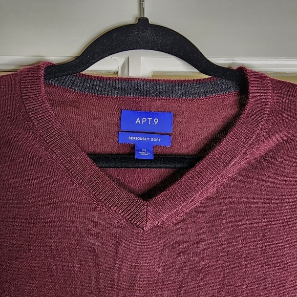 Apt. 9 Seriously Soft Men's Merino Wool Blend V Neck Comfy Cozy Sweater Medium - Picture 5 of 9
